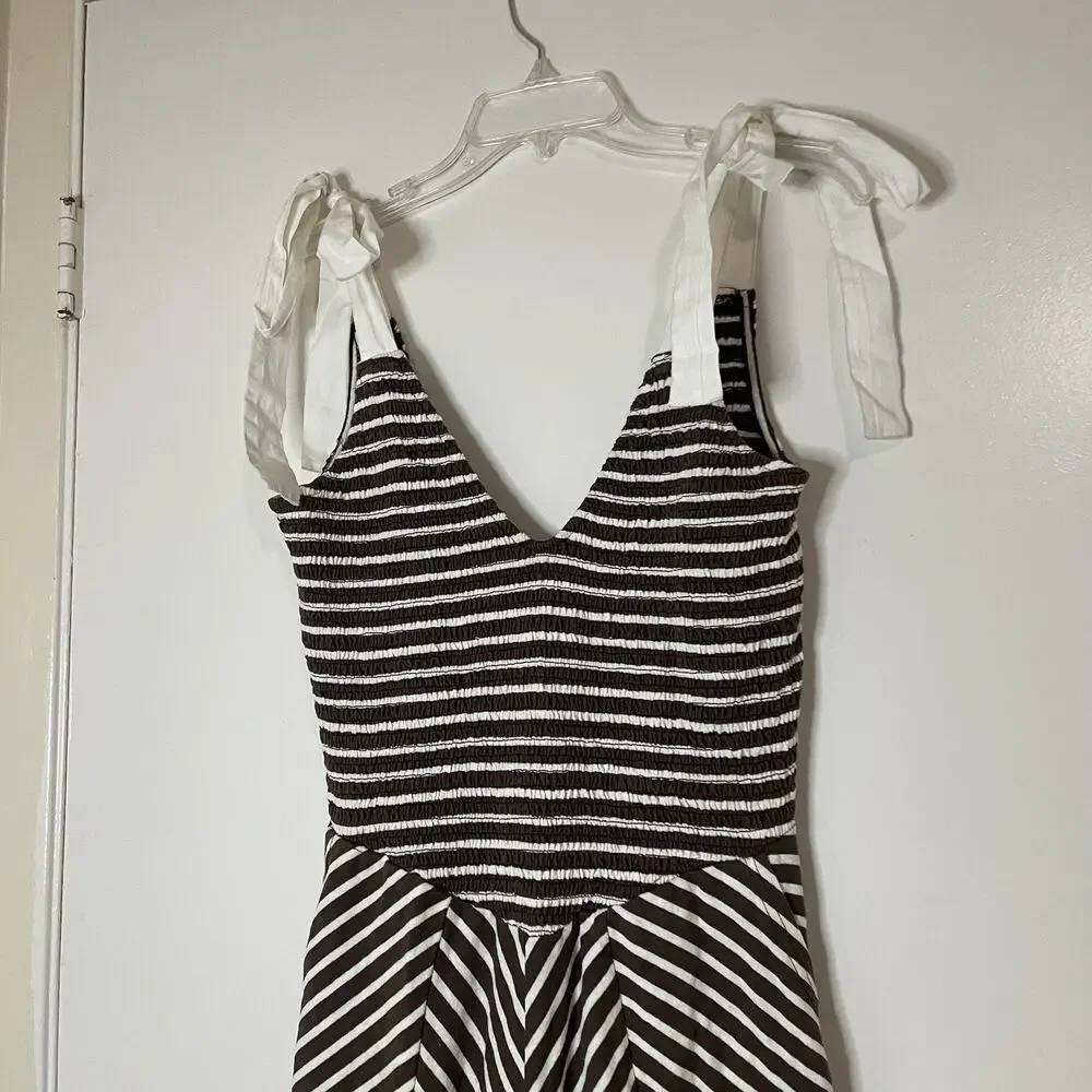 FREE PEOPLE x free-est Cecelia Midi Dress striped brown size Medium